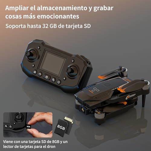 Drone with 2.4" Screen, Brushless Motor FPV Drone with Camera, 8GB SD Card D78075