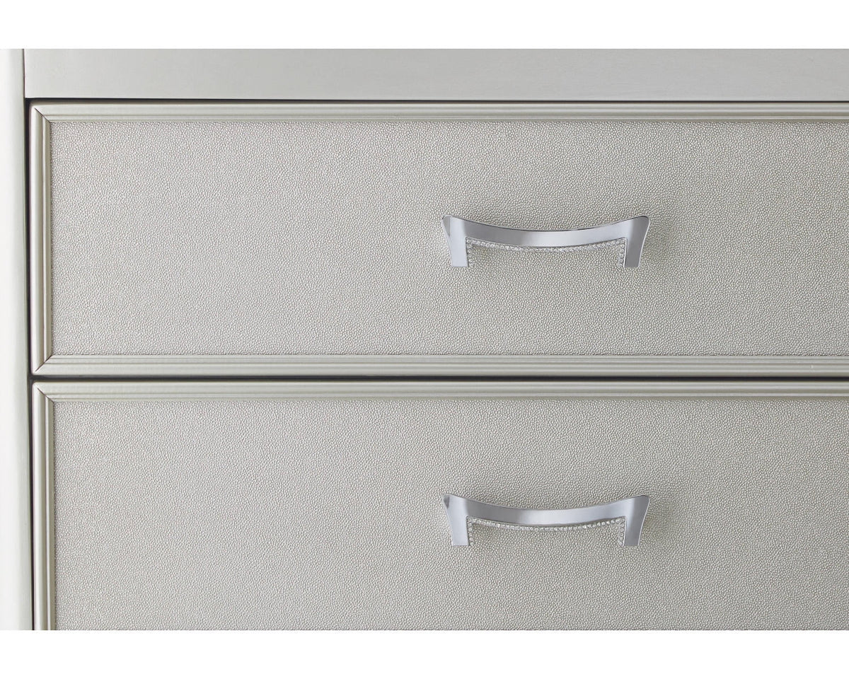 Silver 3 Drawer Nightstand D618061