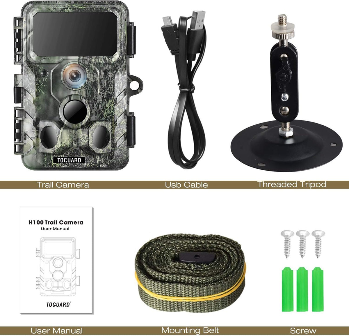 4K 30MP Trail Camera with Night Vision 120° Wide Angle IP66 Waterproof N857200