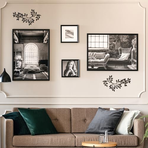 2 Pieces Metal Tree Leaf Wall Decor Wrought Iron Scroll Sculptures D555