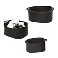 Black Cotton Coil Baskets Set of 3 Y842