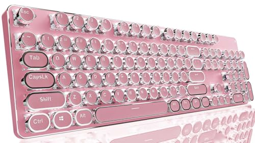 Pink Wireless Mechanical Keyboard with White Backlit N44369
