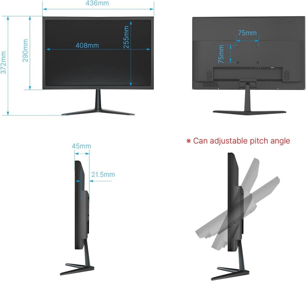 20 Inch LED Computer Display Monitor with Built-in Speaker F334069
