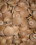 2" Unfinished Birch Wood Round Drawer Knobs (5) W260