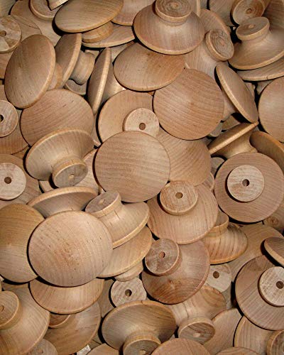 2" Unfinished Birch Wood Round Drawer Knobs (5) W260