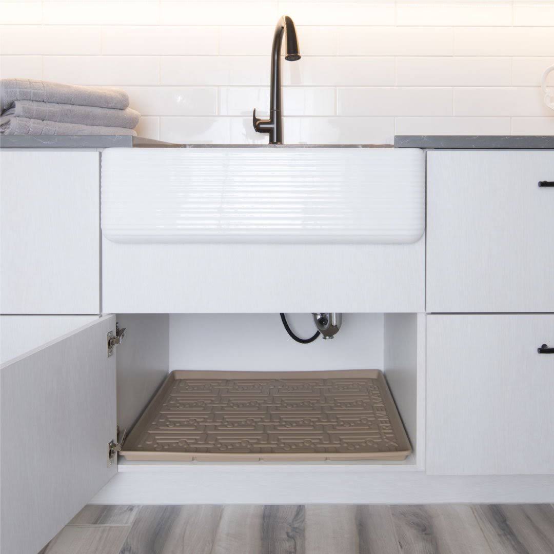 Under Sink Kitchen Cabinet Mat 37 x 22 inch Beige Q551105