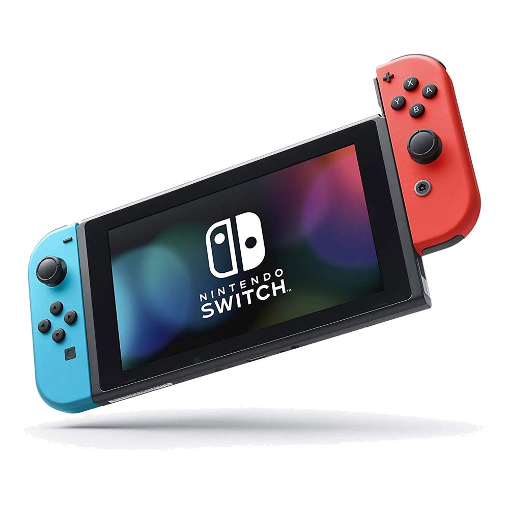 32 GB Console with Neon Blue & Red Joy-Con Bundle with Mario Kart 8 Deluxe + Super Mario Party + Super Mario Maker 2 + Minecraft D26463