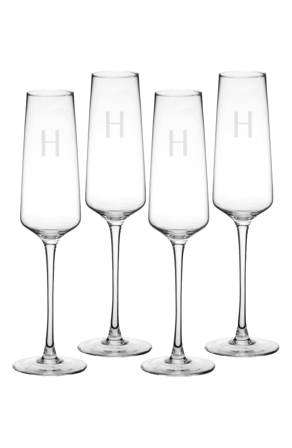 Set of 4 Monogram Champagne Flutes Y2545