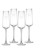 Set of 4 Monogram Champagne Flutes Y2545