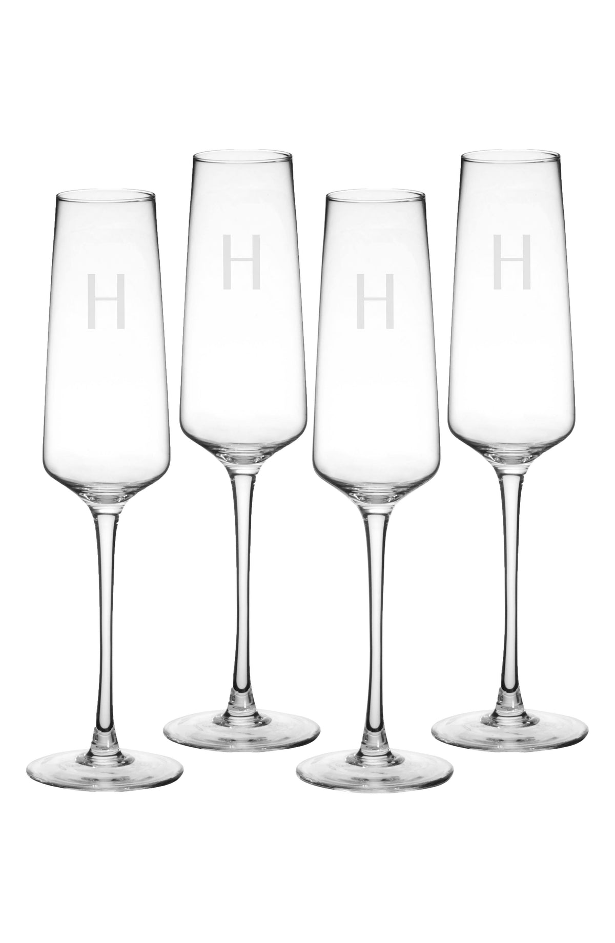 Set of 4 Monogram Champagne Flutes Y2545