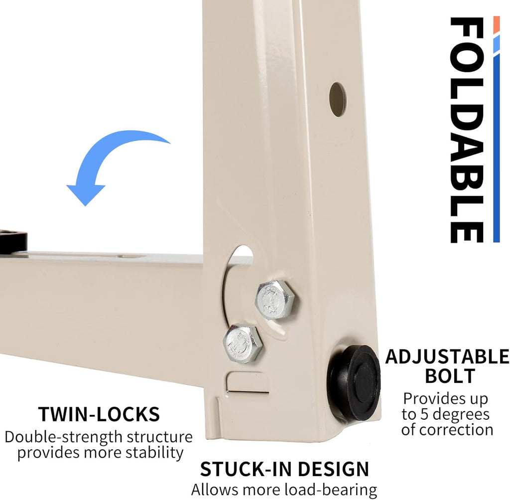 Mini Split Wall Mounting Bracket with Level, Measurement on Top Rail, Pack of 2 N9678