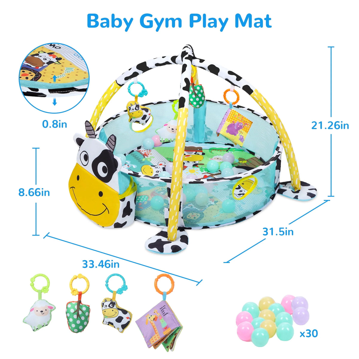 Baby Play Mat with 4 Hanging Toys 30 Balls P284191
