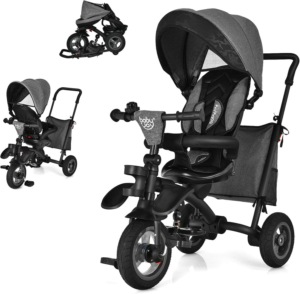7 in 1 Folding Toddler Tricycle with Rotatable Seat (Blue) M247