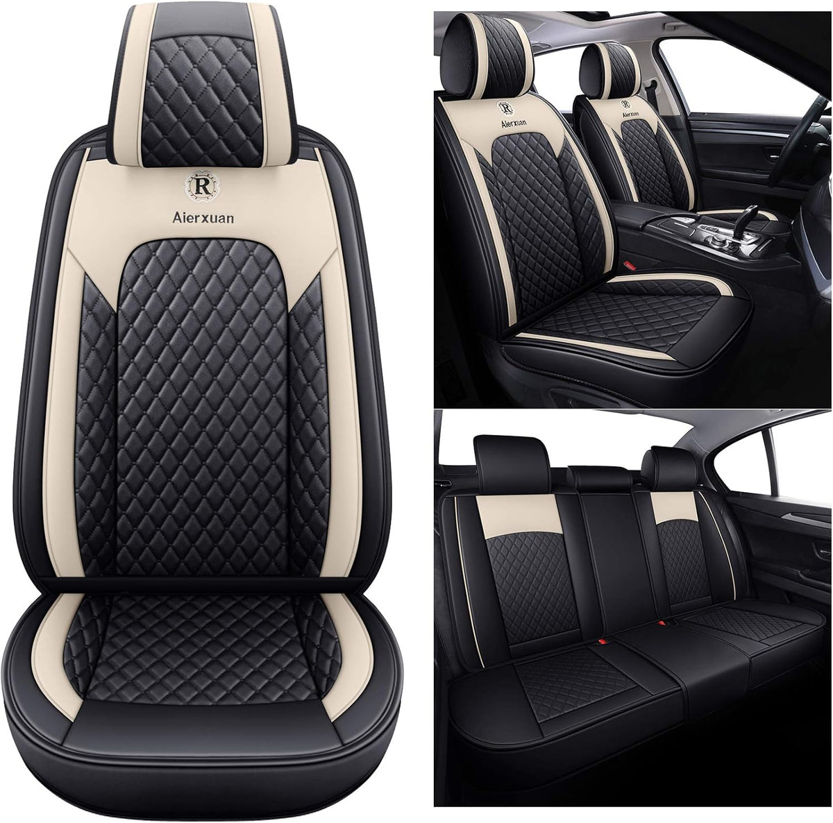2 PCS Front Leather Waterproof Universal Seat Covers I93601