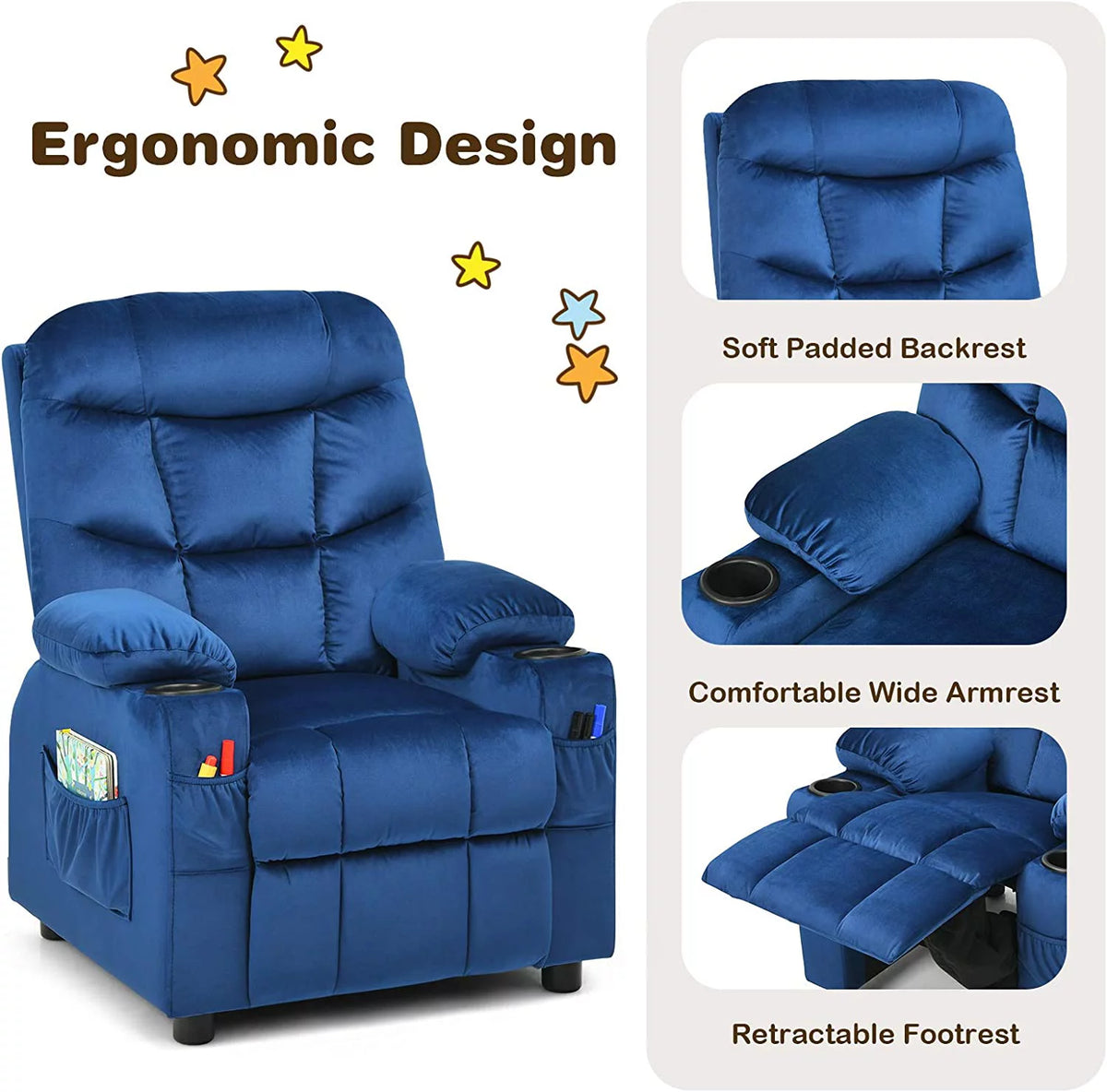 Kids Recliner Chair with Cup Holder L926