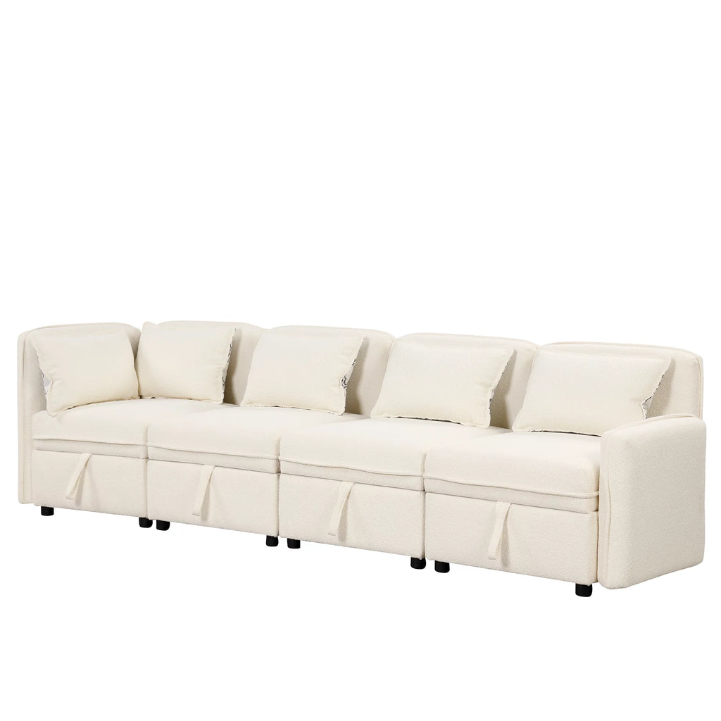Oversized Chenille Sectional Sofa with Storage S465570