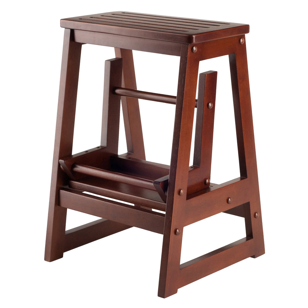Walnut Finish Step Stool U284