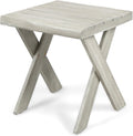Sandblast Light Grey Acacia Wood Side Table Z92196
