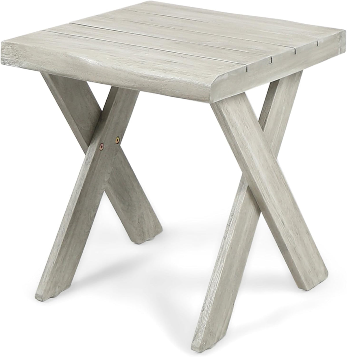 Sandblast Light Grey Acacia Wood Side Table Z92196