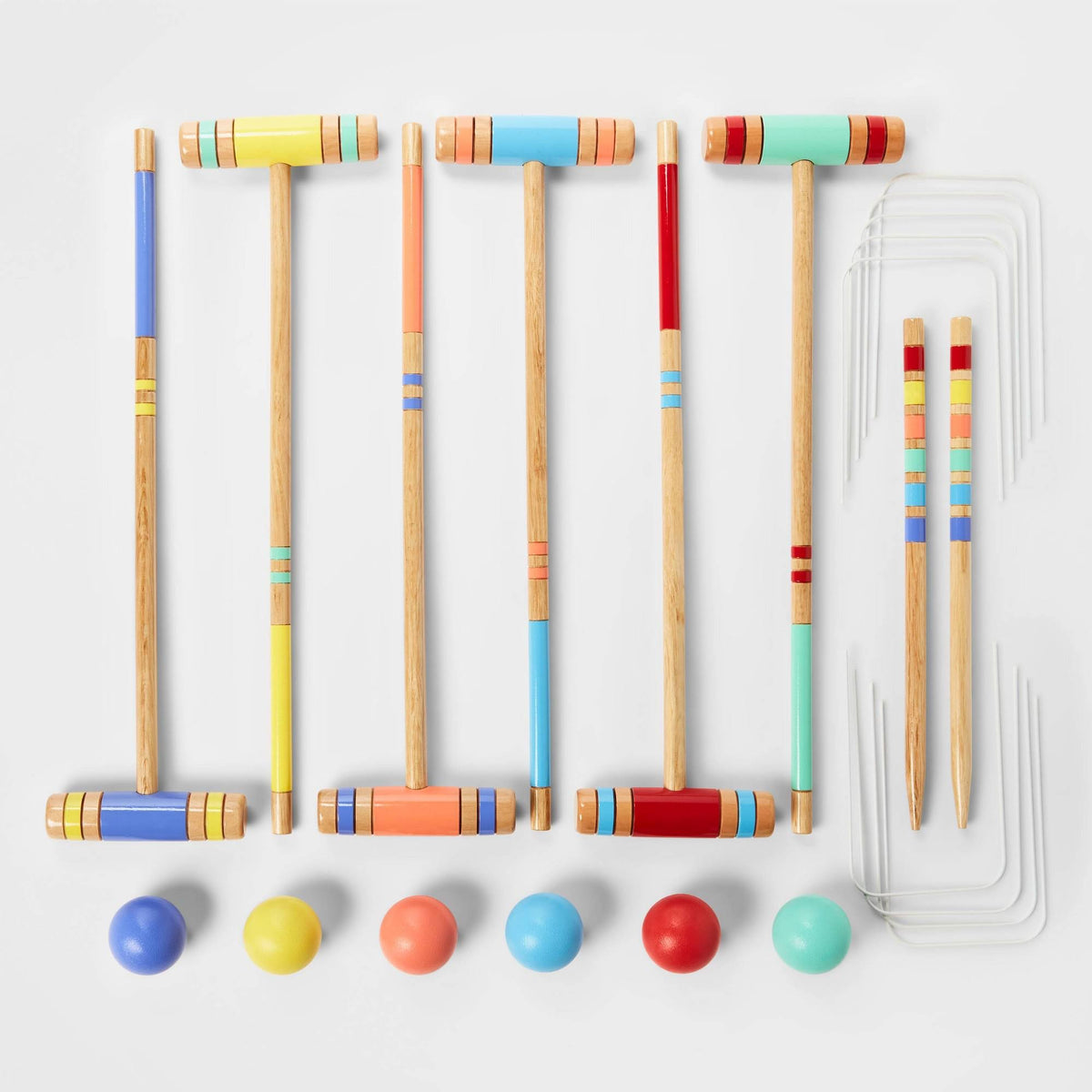 24 Pieces Croquet Game Set with Storage Carry Bag C201
