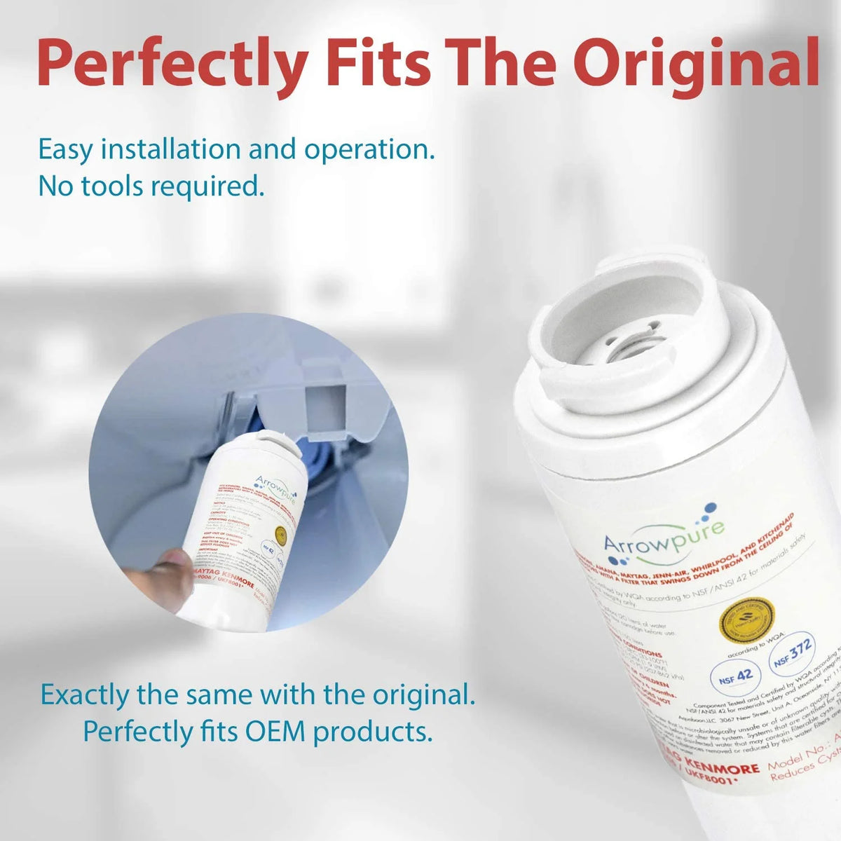 4 Pack UKF8001 Refrigerator Water Filter Replacement A967945