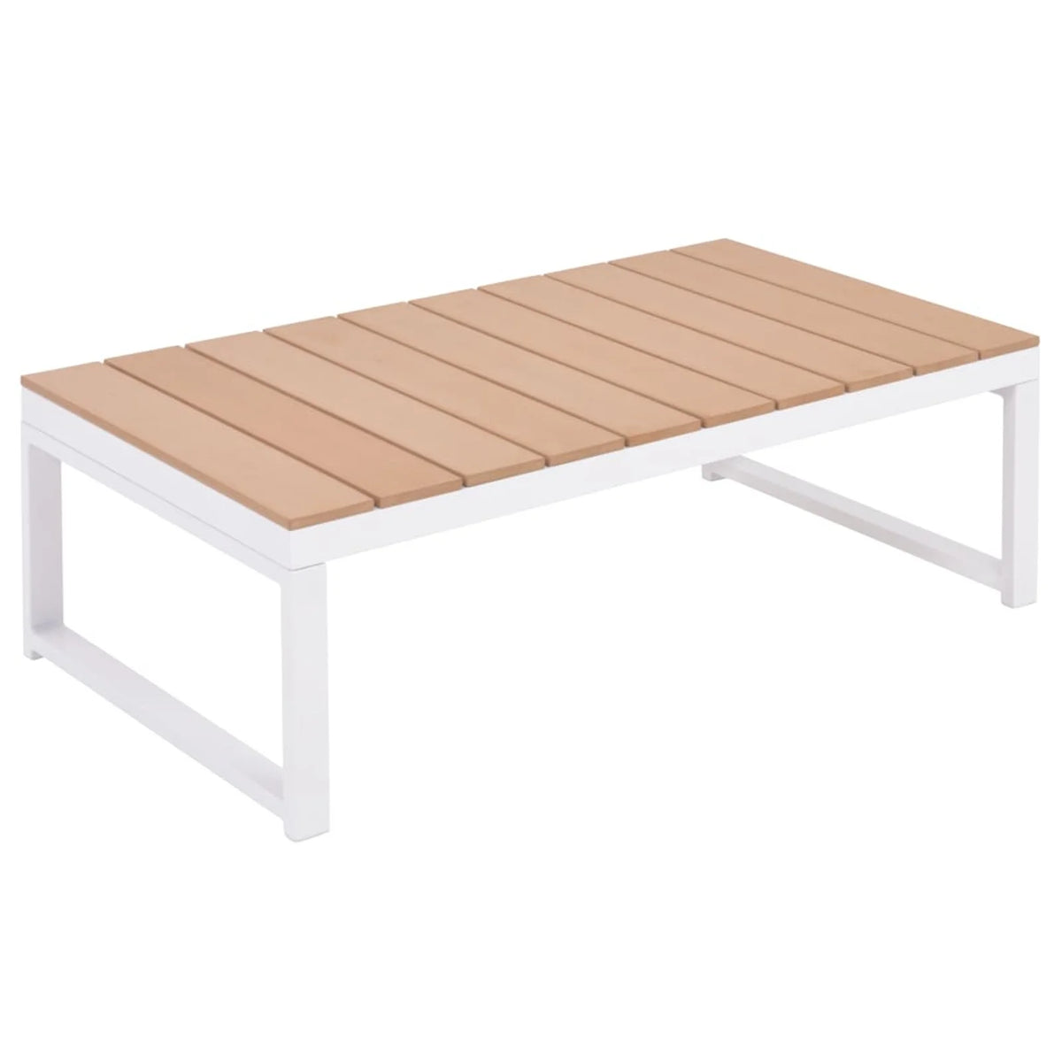 4 Piece Outdoor Conversation Sectional Sofa Set with Coffee Table Aluminum Frame Patio Lounge Set N27835