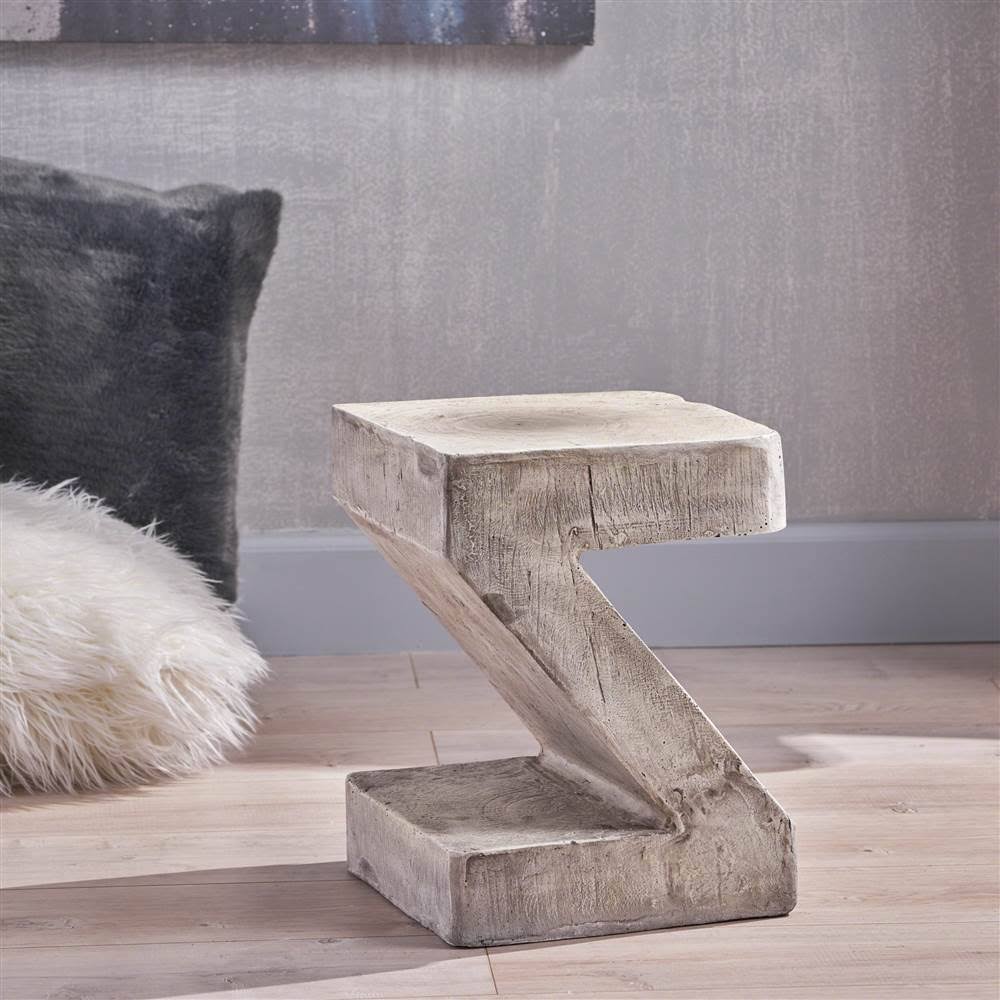 16 in. Light Gray Concrete Accent Table K72709