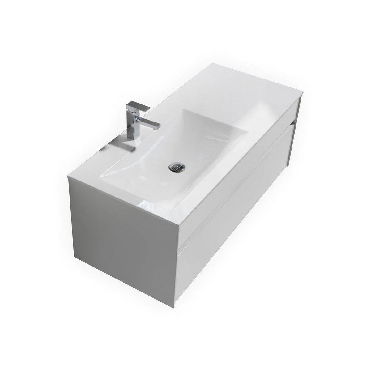 48 in. Gloss White Wall Mount Bathroom Vanity K118