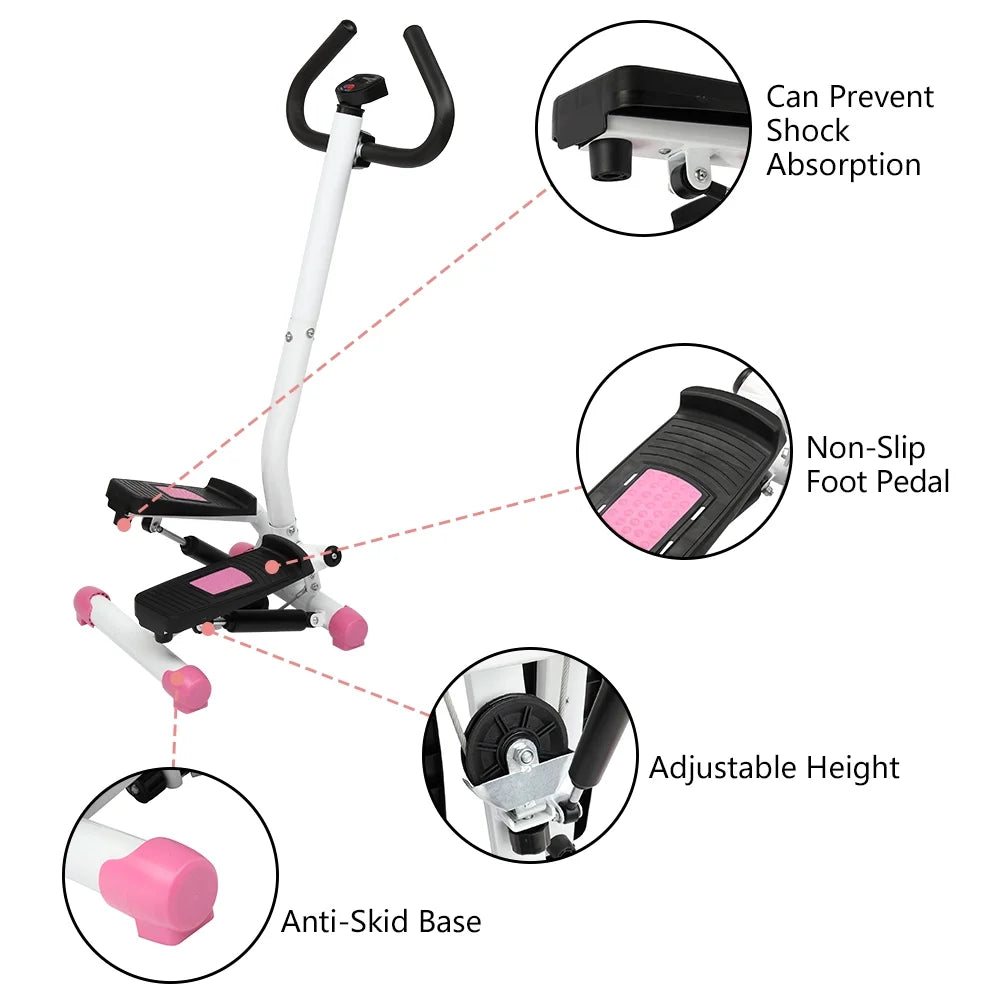 Mini Aerobic Stepper Twist Fitness Machine with Handle Z9039