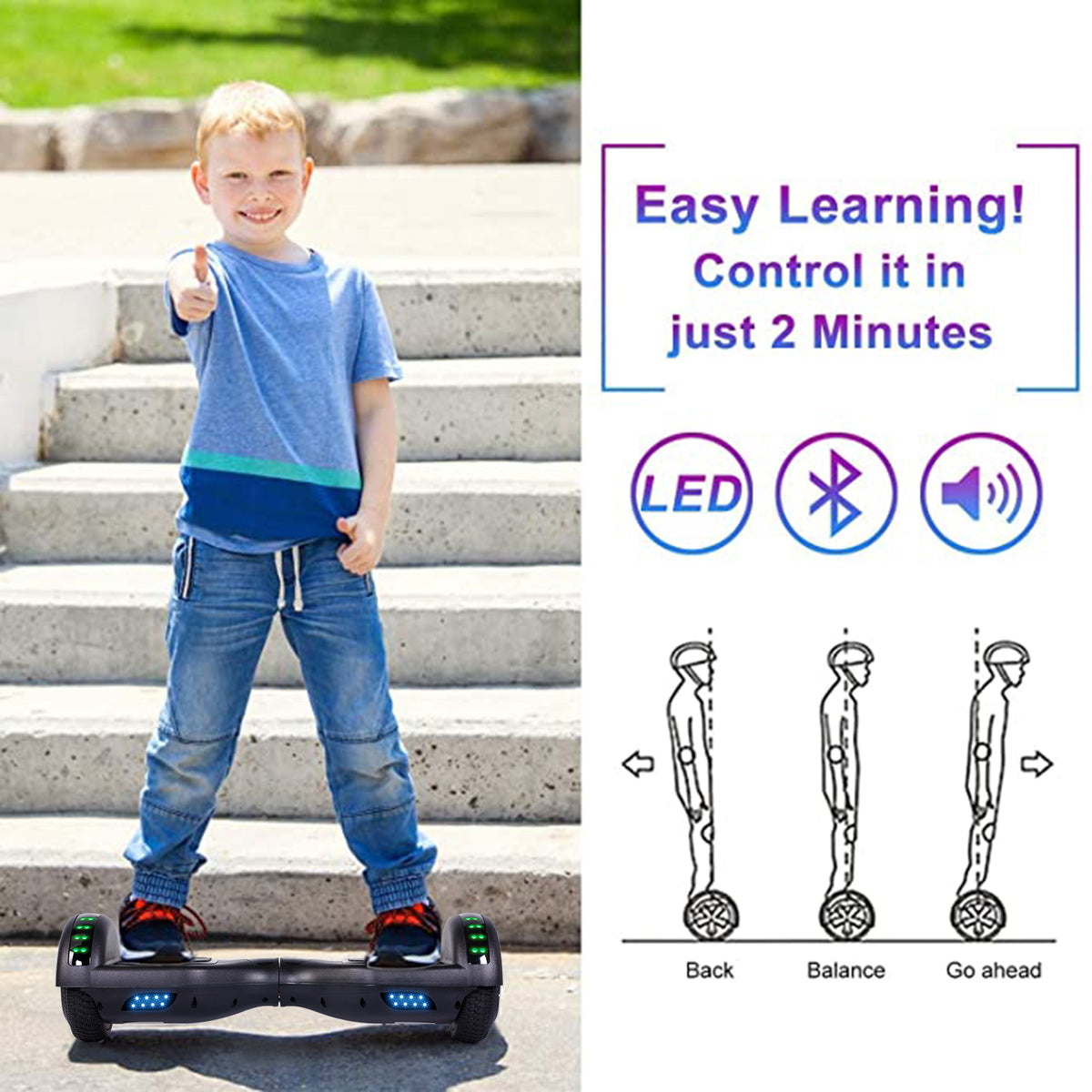 Black 6.5" Electric Self Balancing Scooter G258