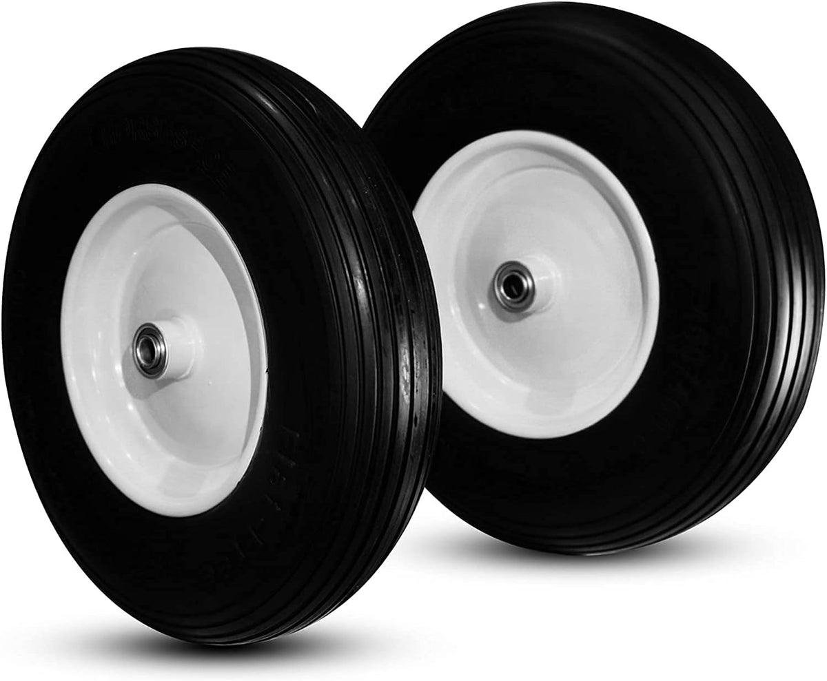 Ribbed 4.80/4.00-8 Solid Flat-Free Wheelbarrow Cart Wheel U969