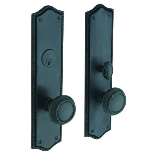 Satin Brass Brown Mortise Handleset Entrance Trim Set T148