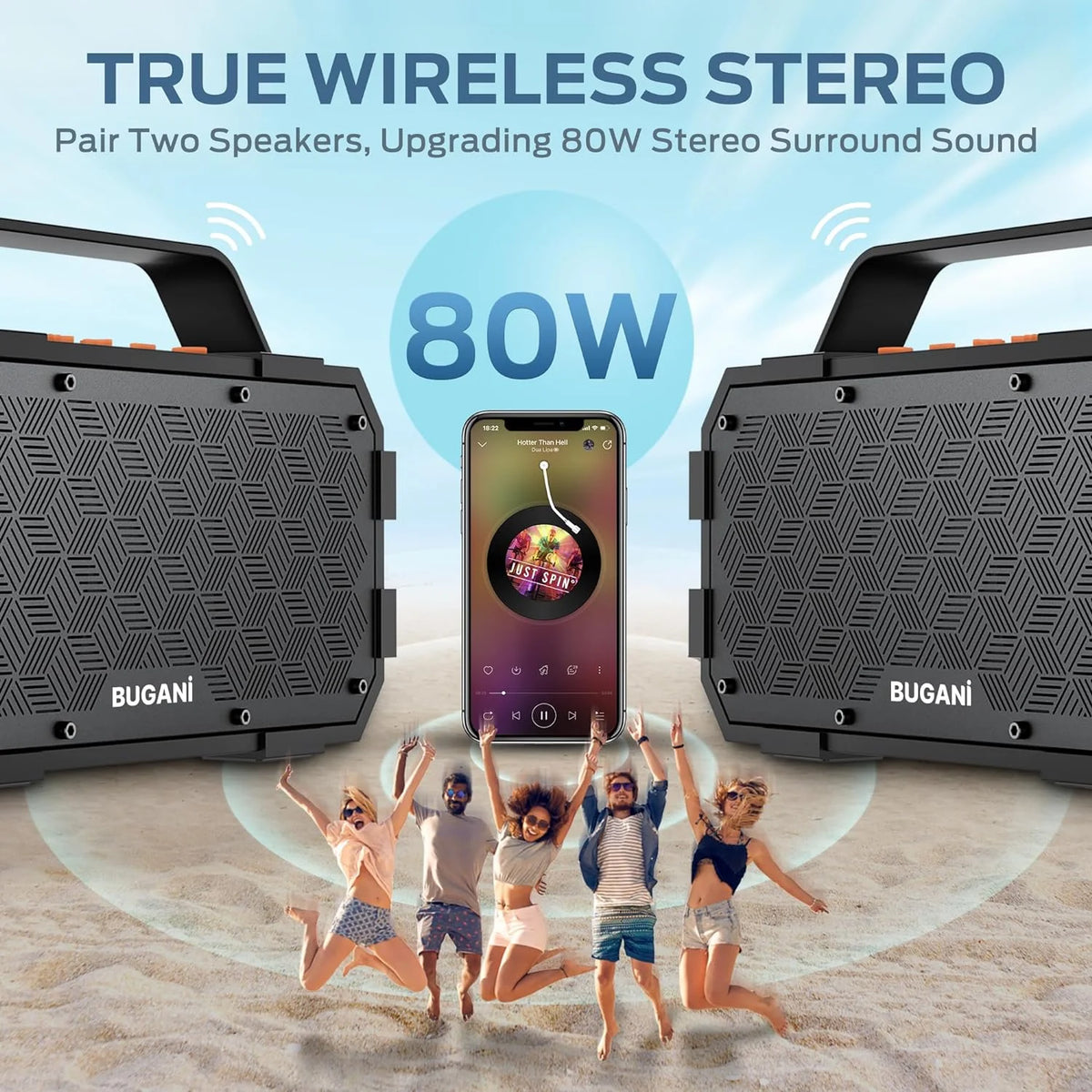 Wireless Portable Bluetooth Speaker 40W IPX6 Waterproof K5480