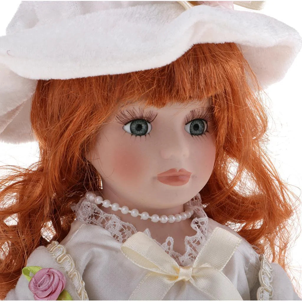 12inch Porcelain Doll with Lace Dress & Stand P191