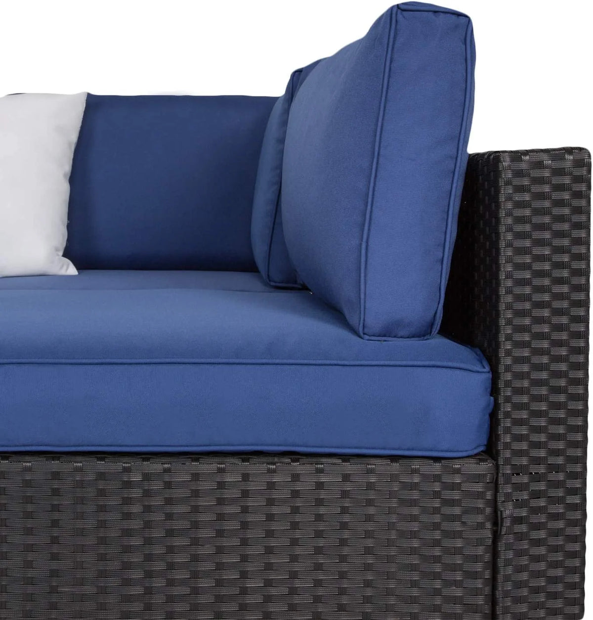7 Pcs Outdoor Patio Wicker Sofa Chair Cushions Pillow Replacement Covers, Dark Blue Q86706