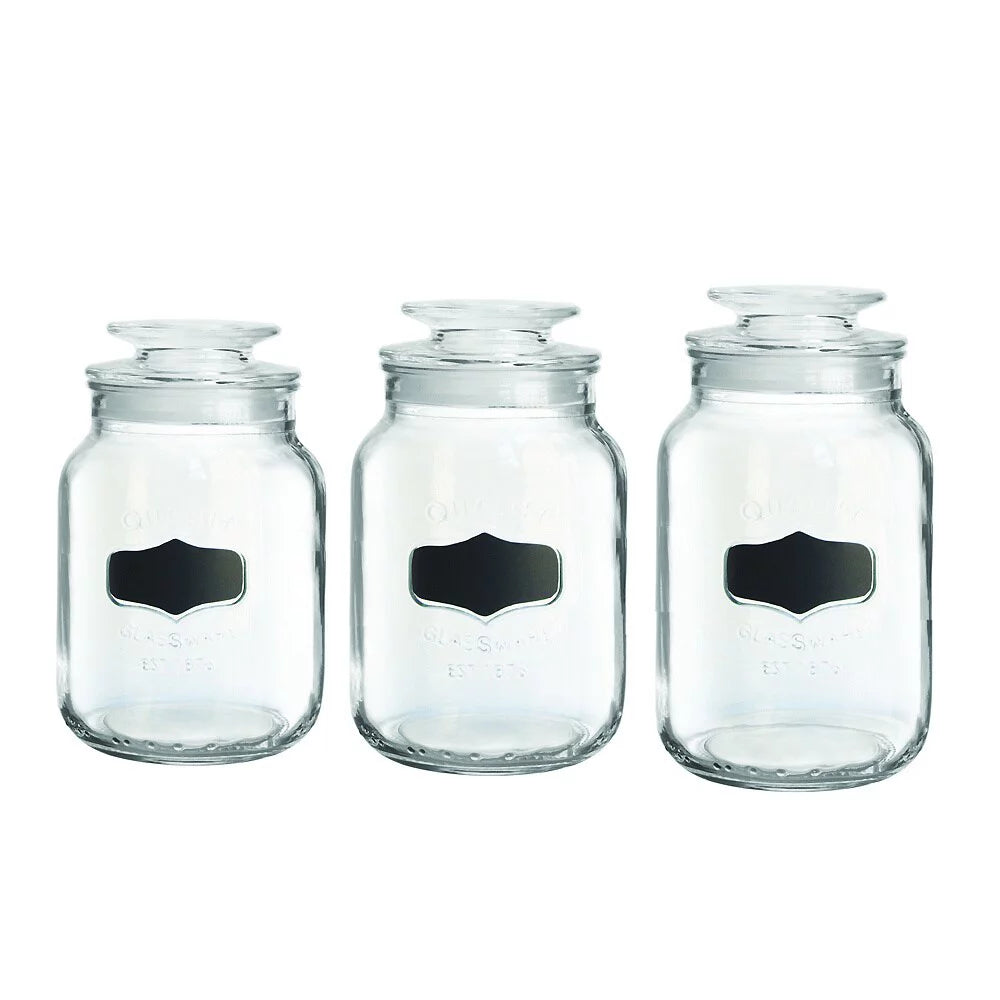 Clear Glass Food Storage Containers Set of 3 L698