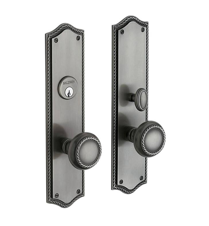 Satin Brass Brown Mortise Handleset Entrance Trim Set T148