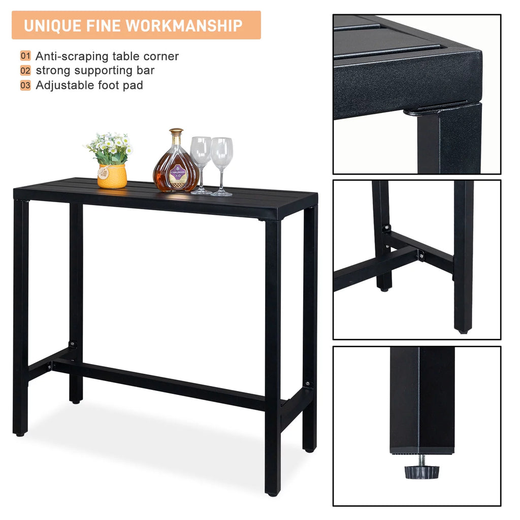 Black Iron Adjustable Bar Table S477692