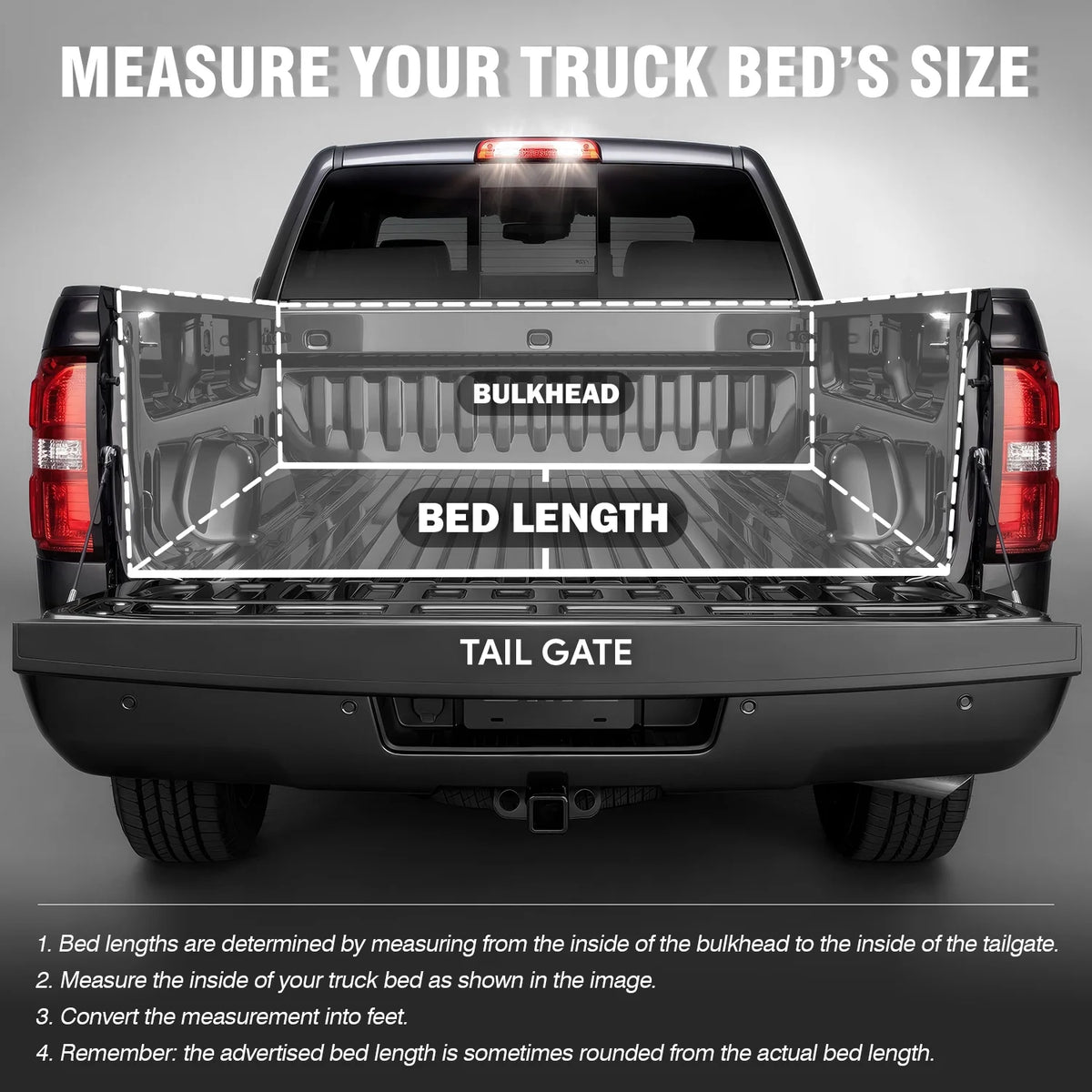 Hard Solid Tri-Fold Tonneau Cover for Chevy Silverado GMC Sierra 8Ft Long Bed Y699