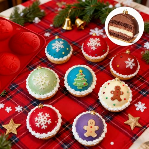 2 Pcs 8-Cavity Christmas Hot Cocoa Bomb Silicone Mold W421