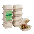 Disposable Sugarcane Clamshell Containers 300 Pack 450ml J119484