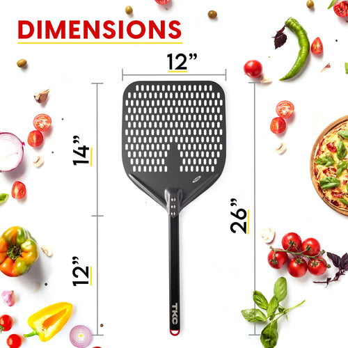 12 inch Perforated Aluminum Pizza Peel Y271156