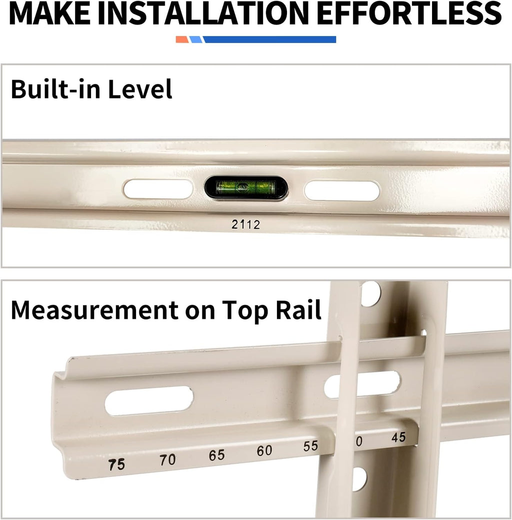 Mini Split Wall Mounting Bracket with Level, Measurement on Top Rail, Pack of 2 N9678
