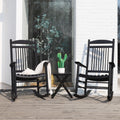 Black Wood Rocking Chair Set of 3 with Foldable Table N3152