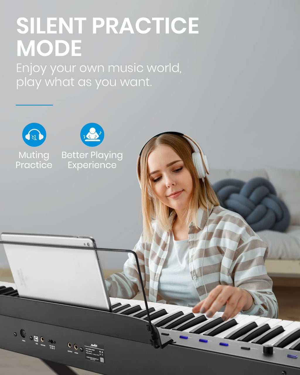 88-Key Semi-Weighted Digital Piano with Sustain Pedal M578535