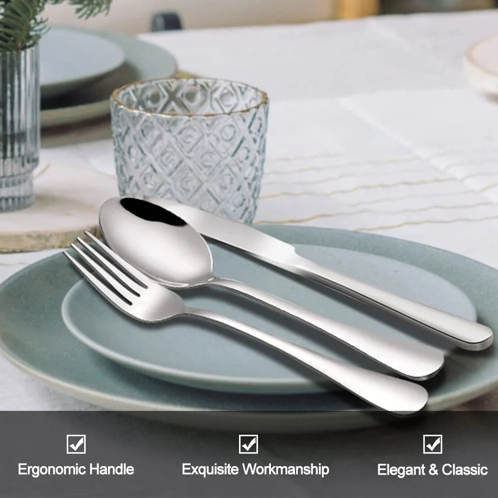 49-Piece Stainless Steel Silverware Set with Organizer A854741