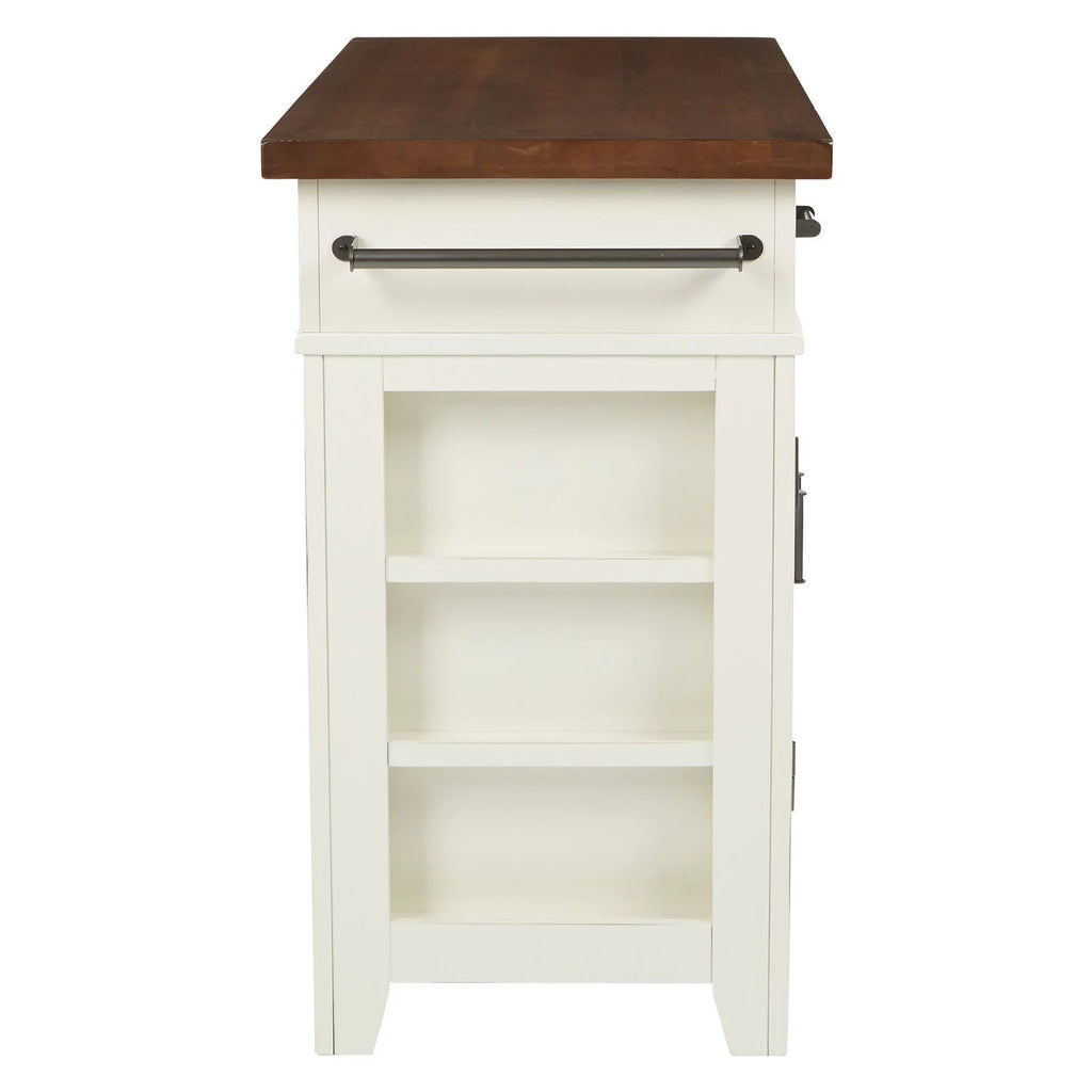 Black Kitchen Island with Vintage Oak Top E70097