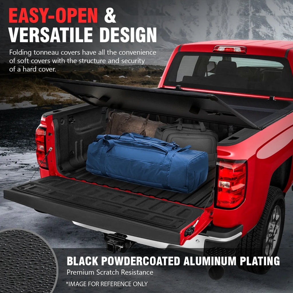 Hard Solid Tri-Fold Tonneau Cover for Chevy Silverado GMC Sierra 8Ft Long Bed Y699