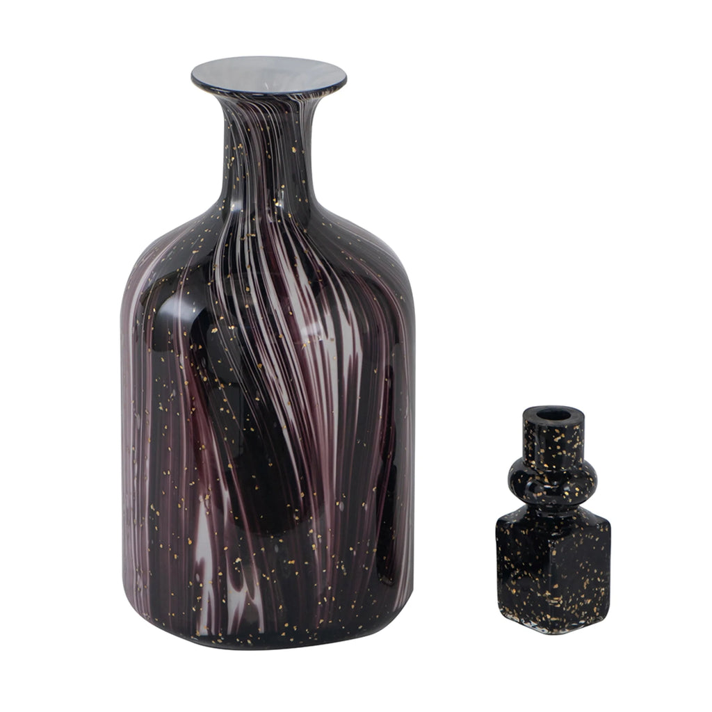Wavy Glass Bottle with Stopper G5999