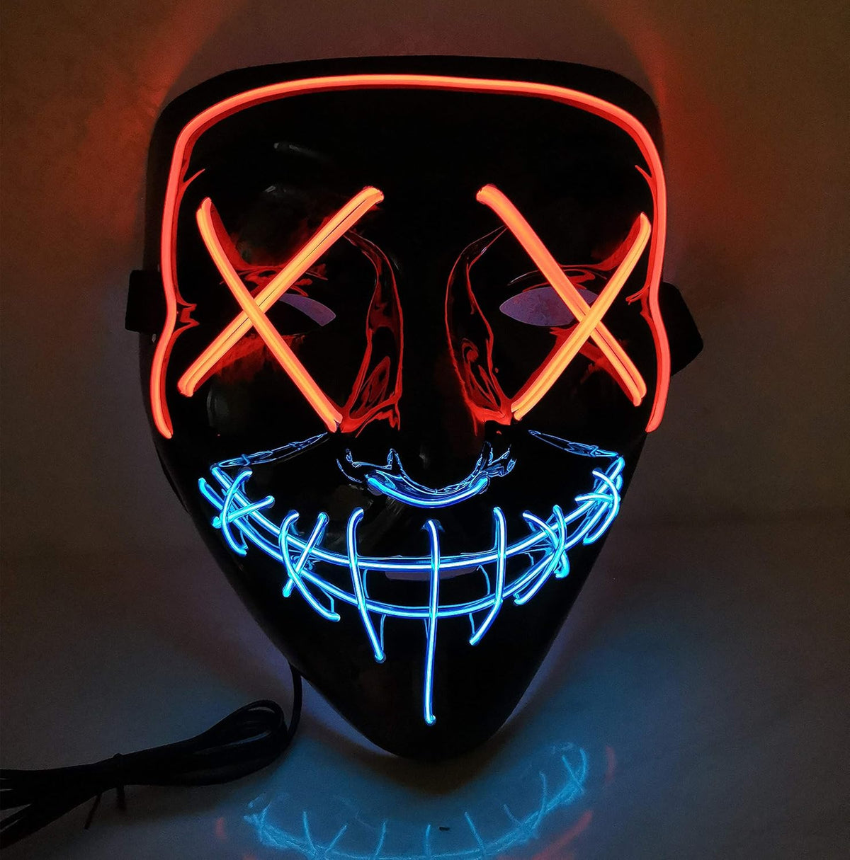 Blue Sound Induction Light Up Halloween Mask O697